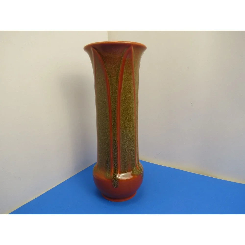Pristine 2013 Rookwood ANGELICA Art Deco Vase Reddish Brown 11.5
